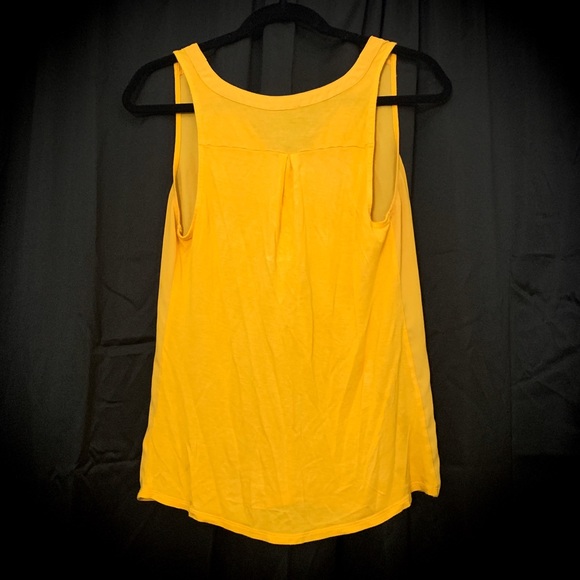 Sleeveless Gold V-Neck Semi Sheer Express Blouse - Picture 2 of 7